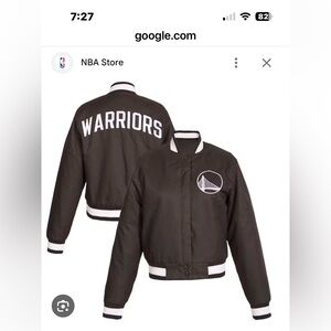 JH Design Gray Golden State Warriors Poly Twill Logo Jacket
